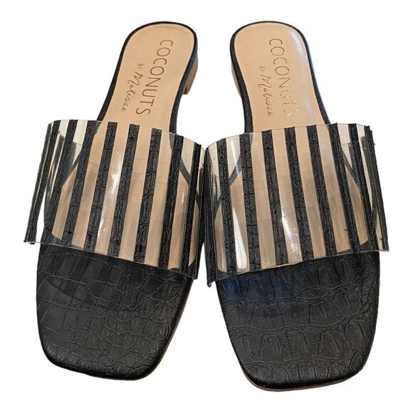 COCONUTS by MATISSE Up Late Black Slide Sandals NEW 9.5 - Picture 3 of 6